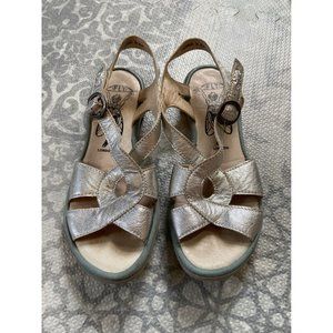 Fly London 36 Silver Sandals 5.5-6